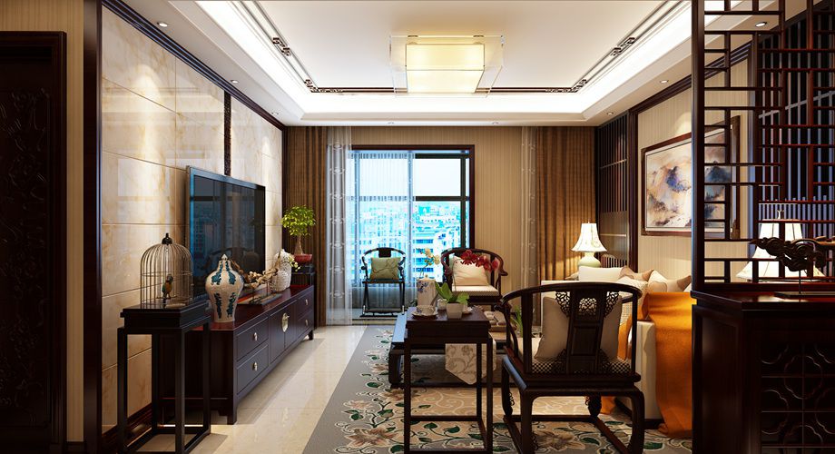 咸阳装饰公司效果图之新中式装饰风格案例