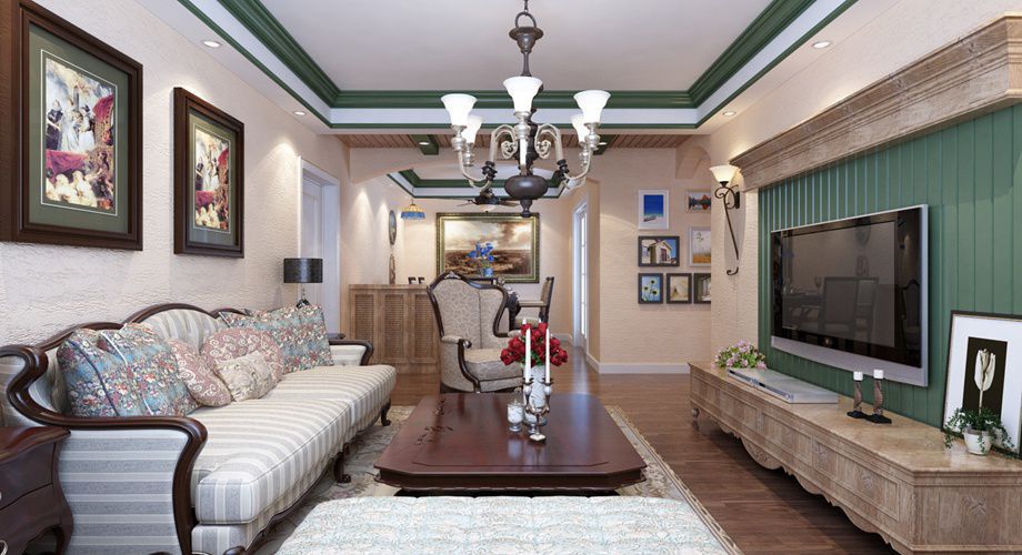 咸阳装潢公司城市风景121㎡美式田园风格