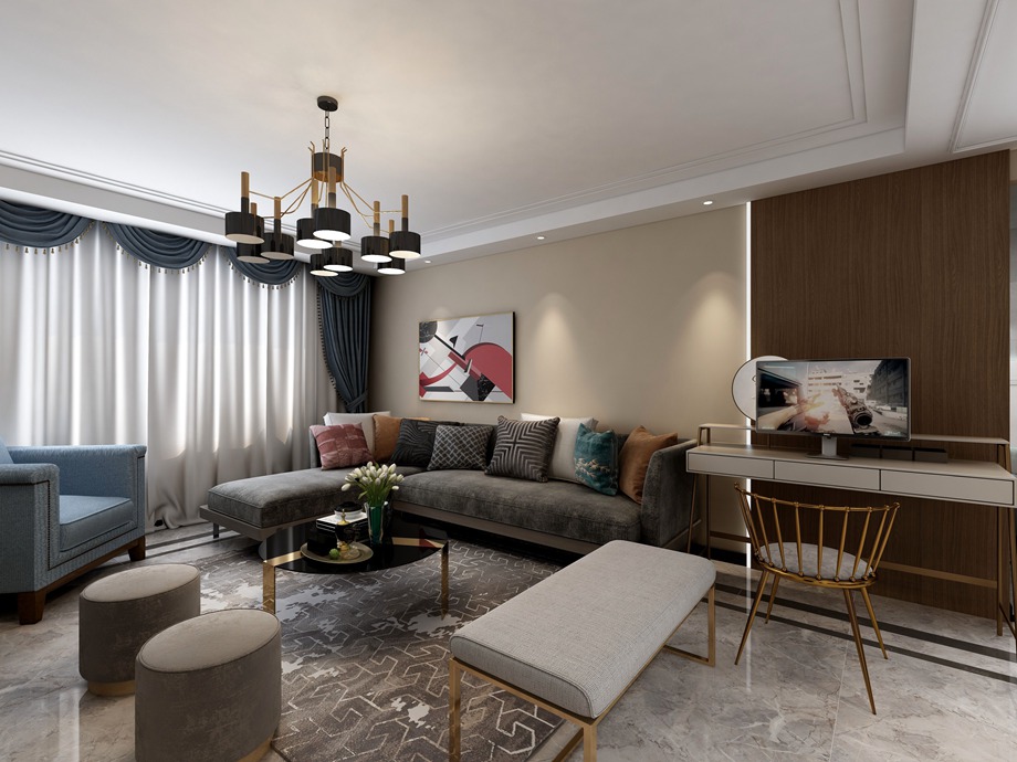 咸阳效果图—新中式风格