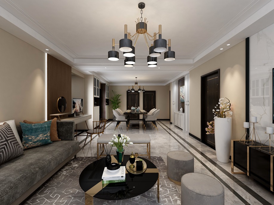 咸阳效果图—新中式风格