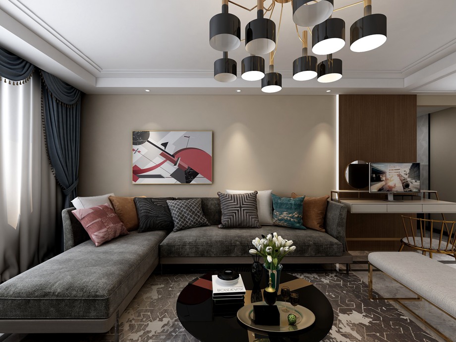 咸阳效果图—新中式风格