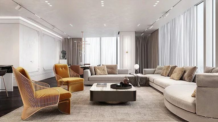 咸阳装修案例外滩一号139㎡现代简约风格