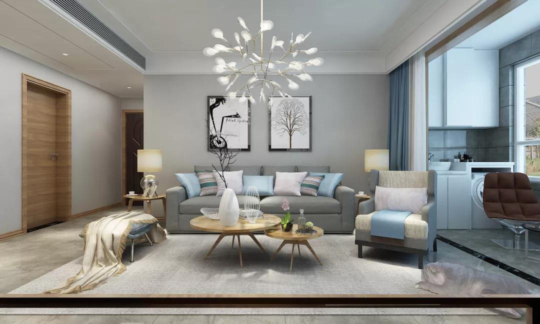 135平超时尚北欧风格效果图，不装推拉门这样弄更漂亮！