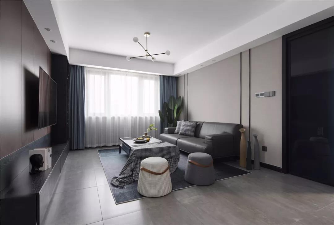 客厅铺灰地砖简约而不简单