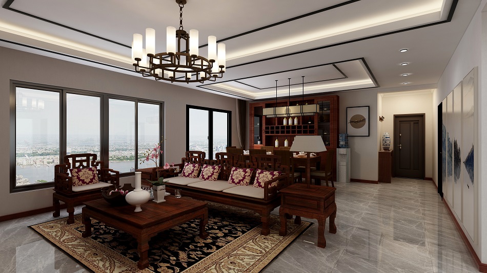 金方圆广场124㎡—新中式风格