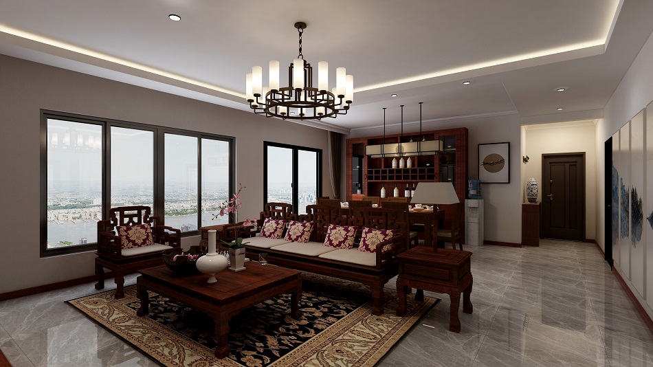 金方圆广场124㎡—新中式风格