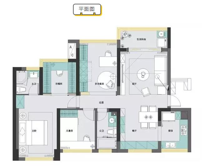 112㎡现代北欧风格装修，简约舒适的小资格调！