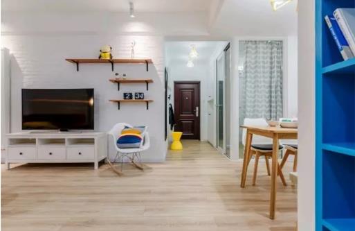 93平北欧风格装修设计，洗衣机+收纳柜统统放阳台！