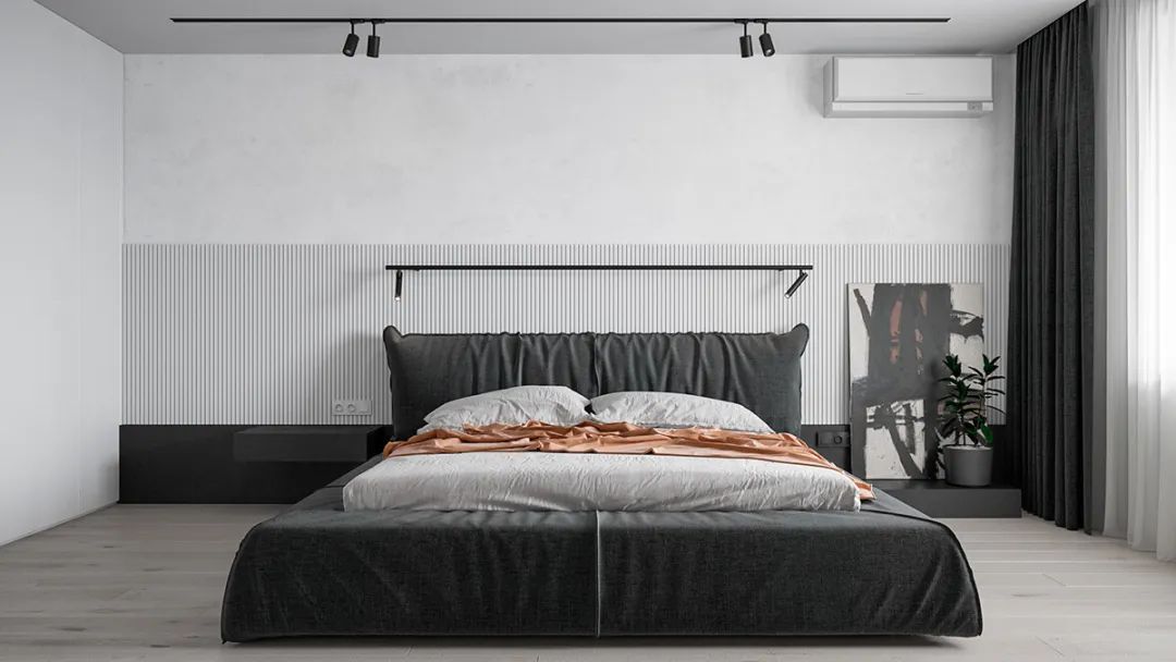 黑白灰色调的三室一厅，这样设计太有格调了！