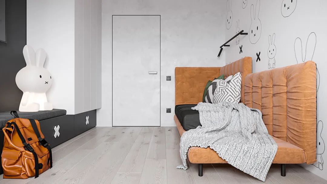 黑白灰色调的三室一厅，这样设计太有格调了！