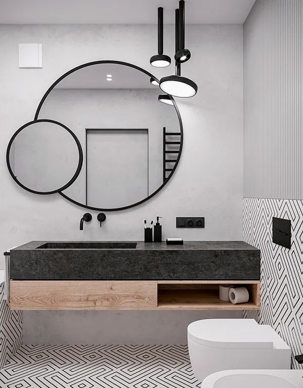 黑白灰色调的三室一厅，这样设计太有格调了！