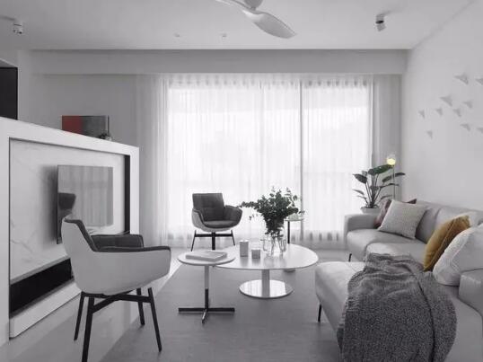 灰白+木色极具现代感的时尚灰空间