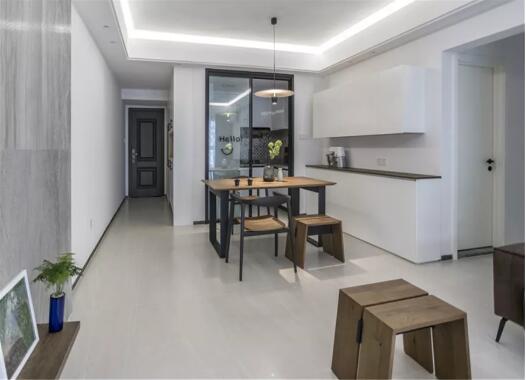 102㎡现代简约风格装修效果图，电视墙超大气！