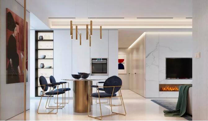 140㎡后现代轻奢，以现代大方的空间基础!