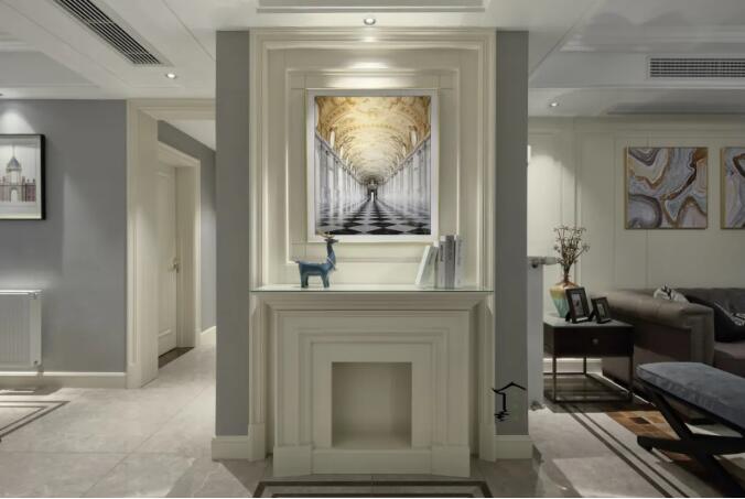 以现代美式风格的空间，布置轻奢质感的细节装饰