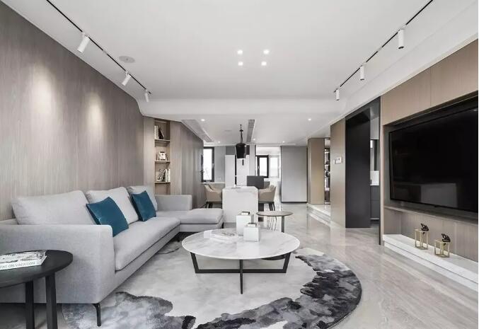 天花吊平顶+无主灯设计