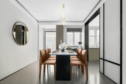 110平现代轻奢风格装修，嵌入式大理石背景墙