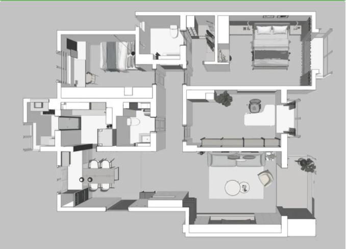 116平简约现代大户型，电视墙定制柜子，设计感十足！