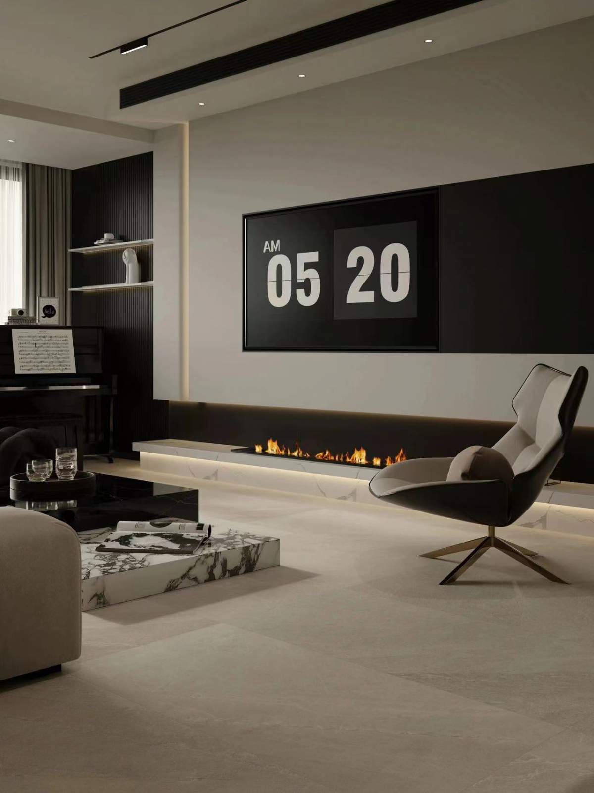 咸阳装修案例东鹏公园印171平—意式极简风格