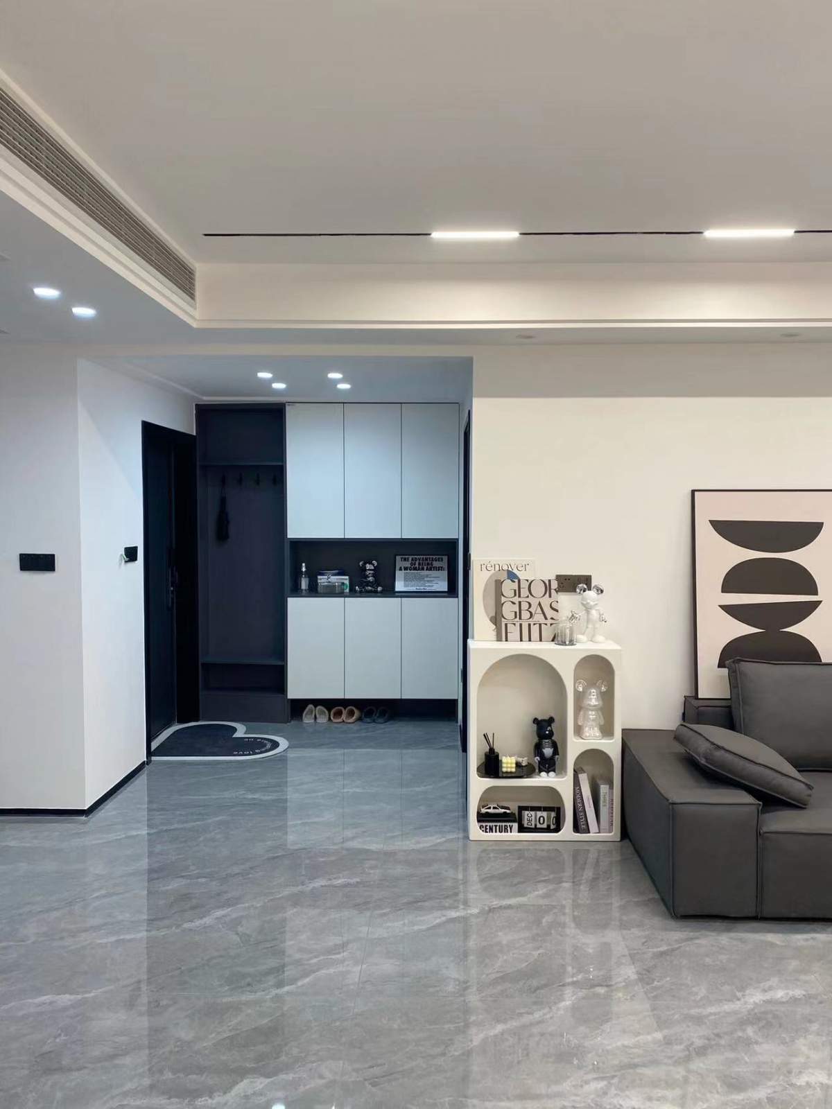 咸阳装修案例美域熙湖143平—现代黑白灰风格