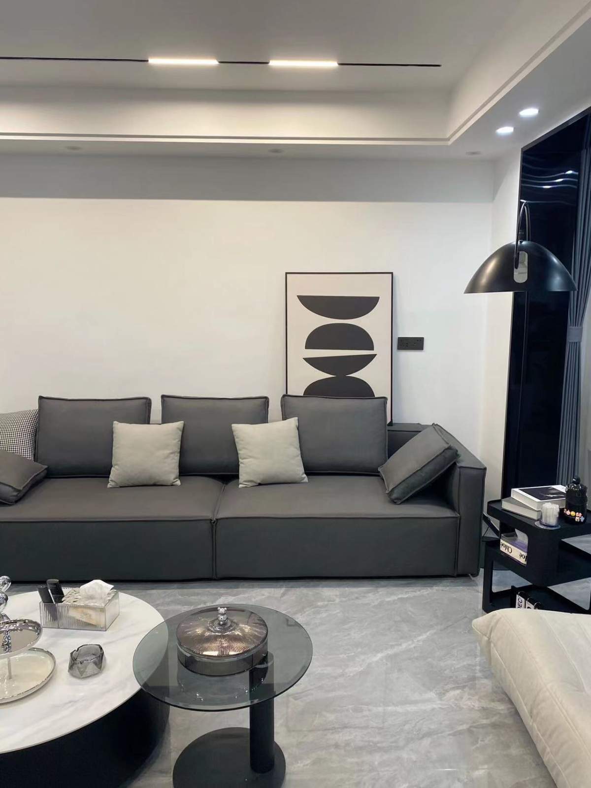 咸阳装修案例美域熙湖143平—现代黑白灰风格