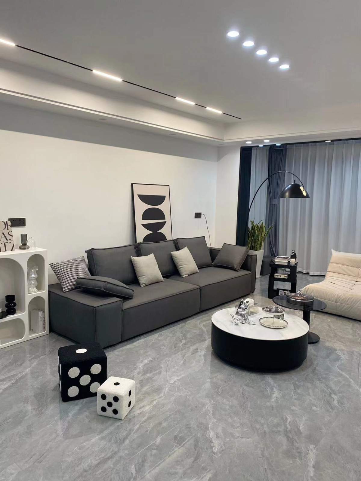 美域熙湖143平—现代黑白灰风格