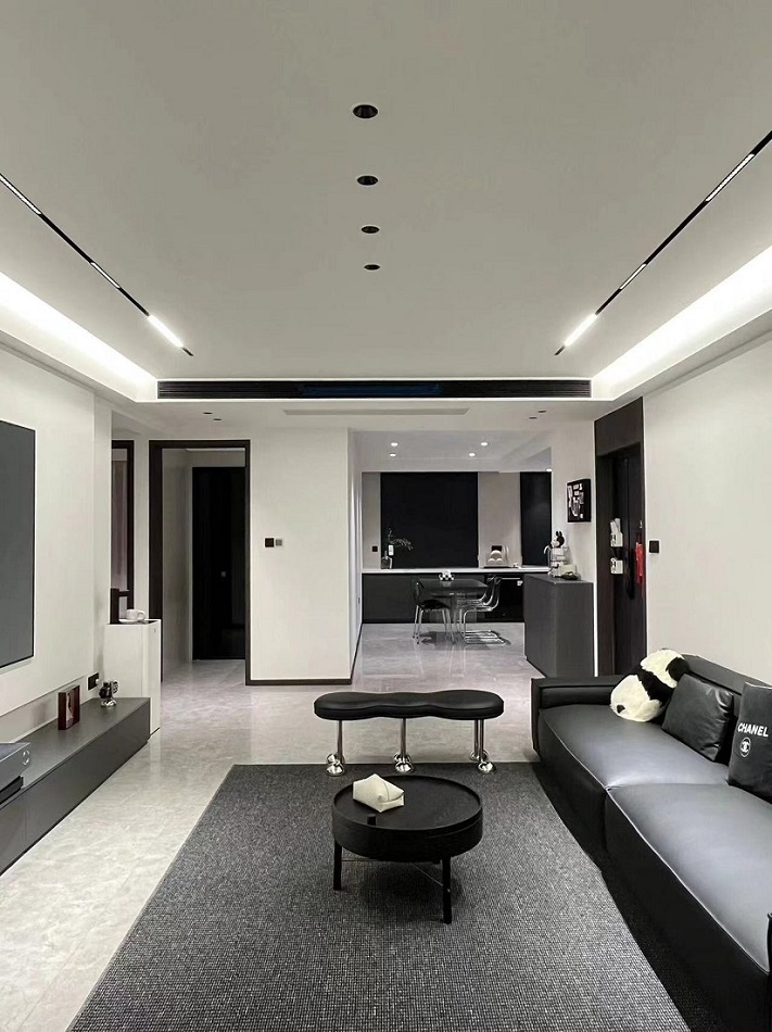清渭公馆144平—现代黑白灰风格