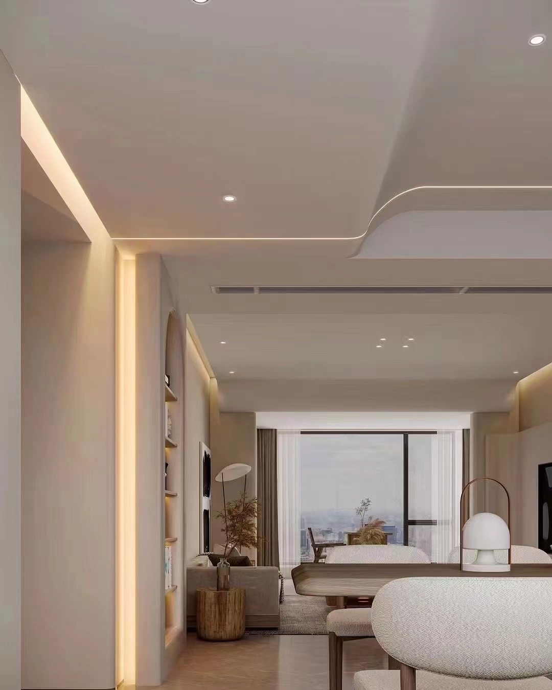 咸阳装修案例日月公馆117平——奶油风格