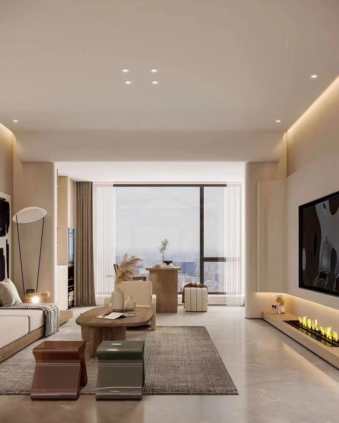 咸阳装修案例日月公馆117平——奶油风格