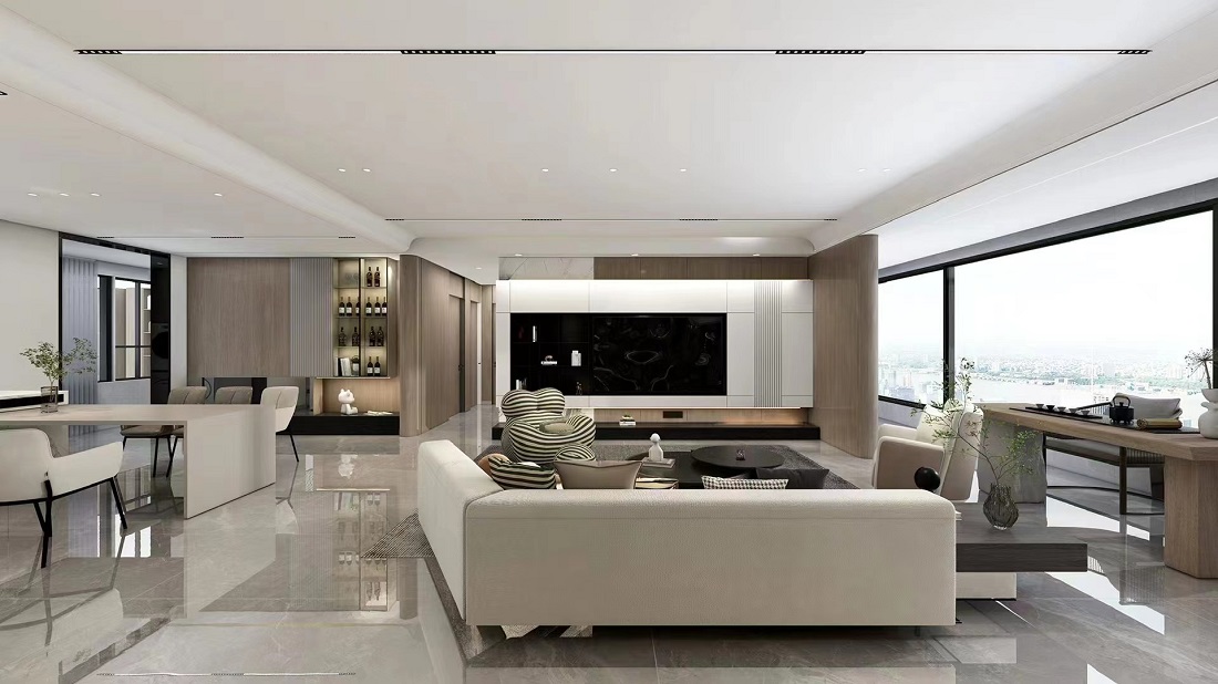 咸阳装修案例日月公馆207平——意式极简风格