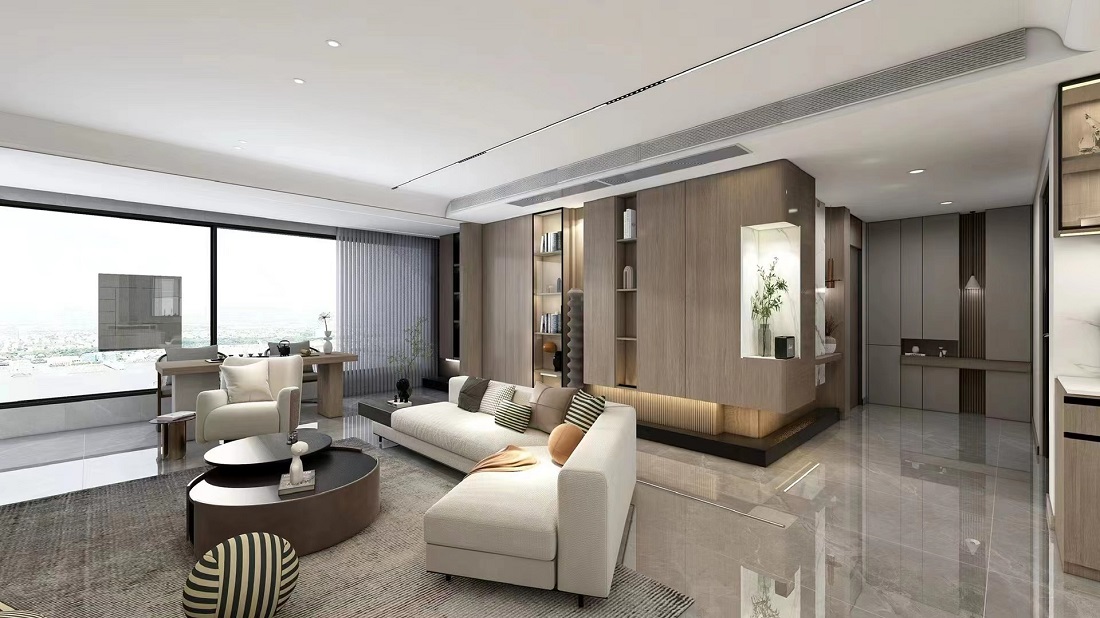 咸阳装修案例日月公馆207平——意式极简风格