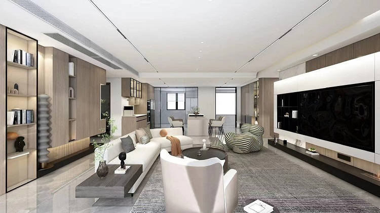 咸阳装修案例日月公馆207平——意式极简风格