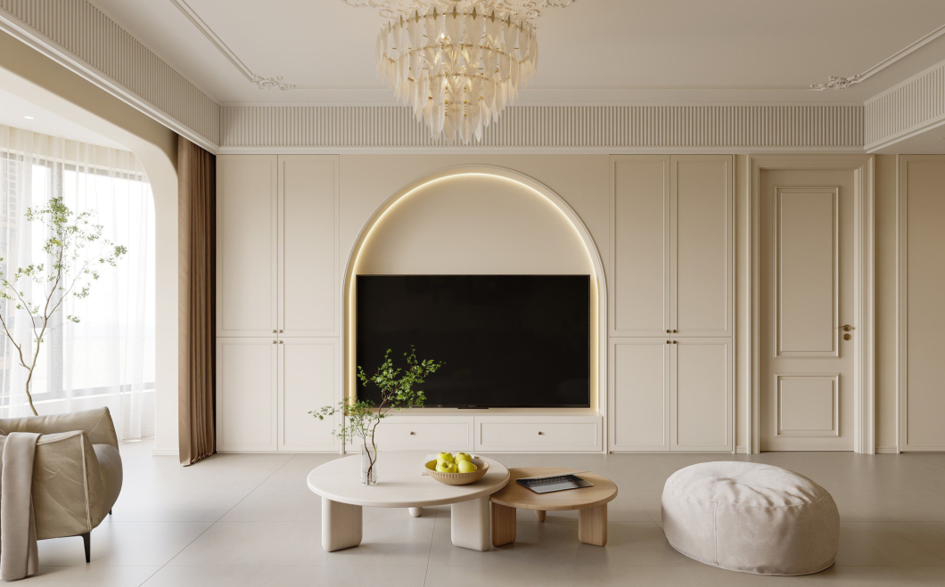 咸阳装修案例中央首府175m²—法式奶油风格