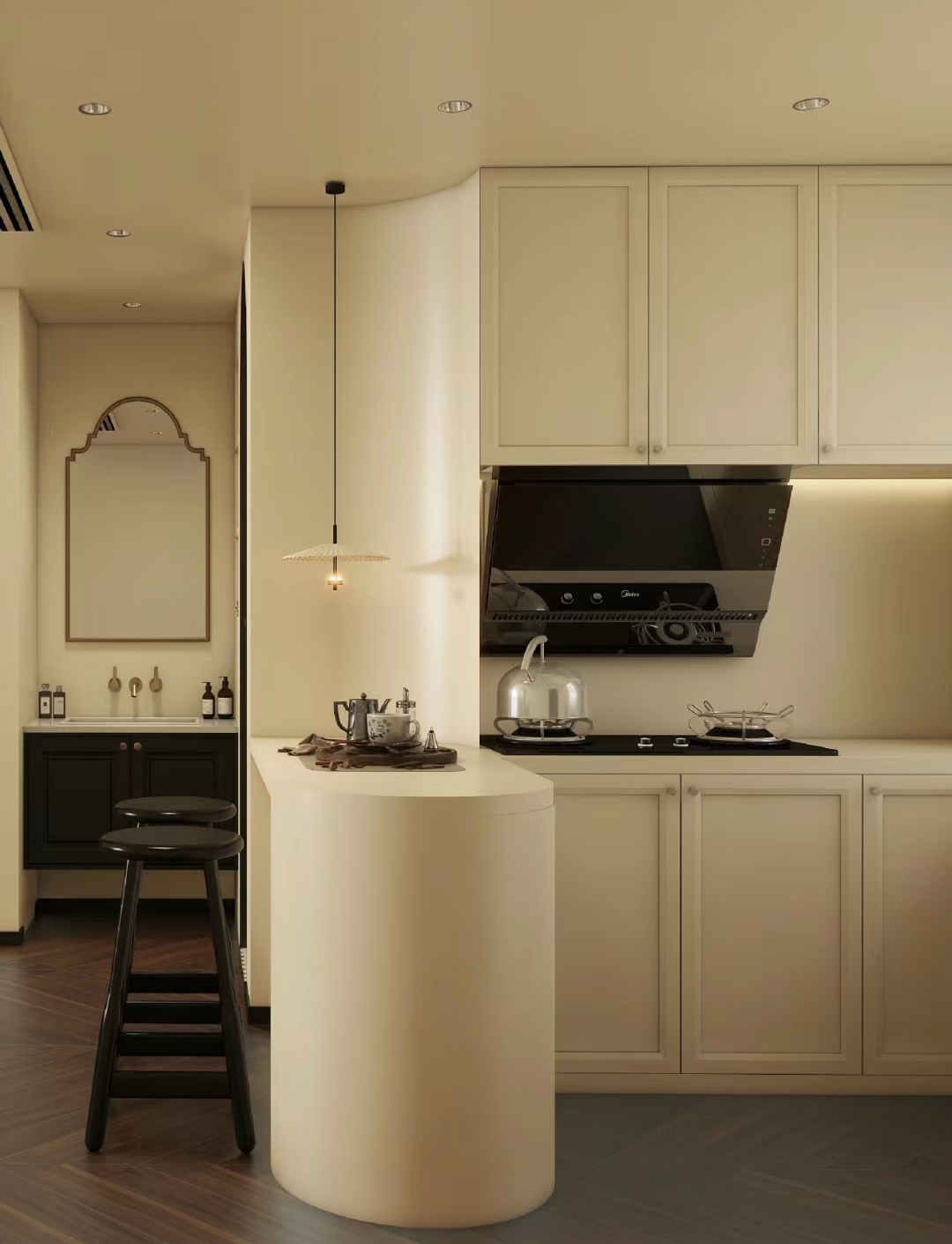 咸阳装修案例大华公园城市89m²—中古风