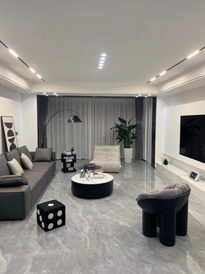美域熙湖143平—现代黑白灰风格